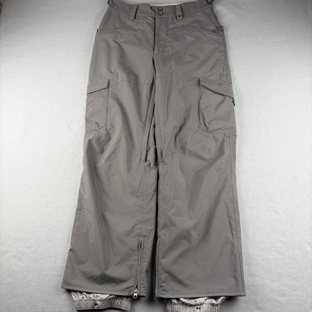 Burton Snowboard Snow Pants Gray Cargo Waterproof Mesh Lined Size Small